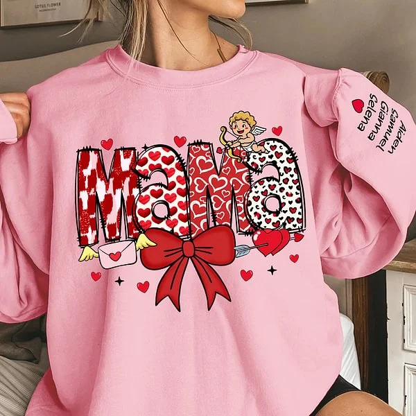 Bogen Herz Print Titel Multicolor T-shirt Sweatshirt