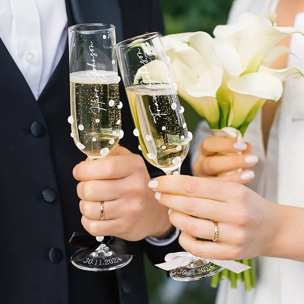 personalisierte Champagnergläser 2er-Set