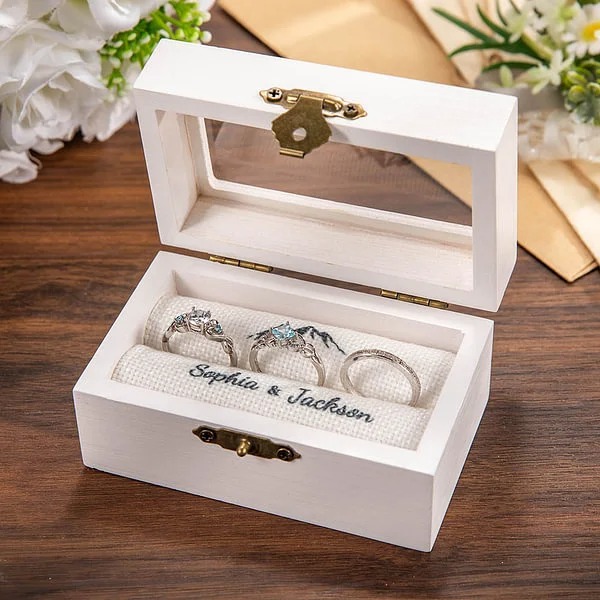personalisierte elegante hölzerne Ring Box