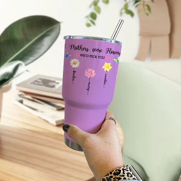 Geburtsblume 30 oz Edelstahlbecher