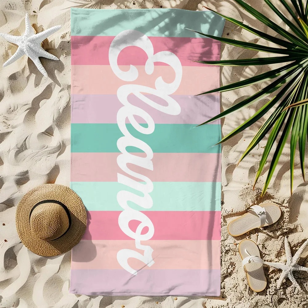 Bunte Klassische Streifen Übergroßes Strandtuch