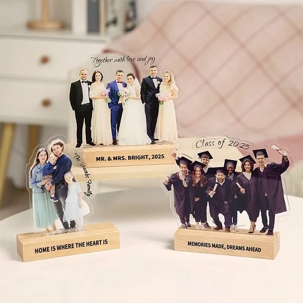 Personalisierte Foto Form Transparent Acryl Plaque mit Text