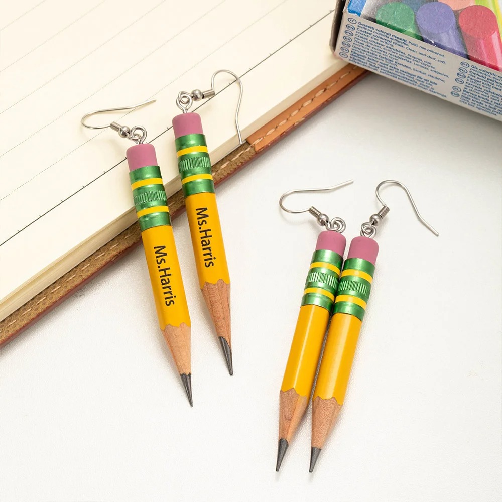Bleistift Ohrringe mit Namen
