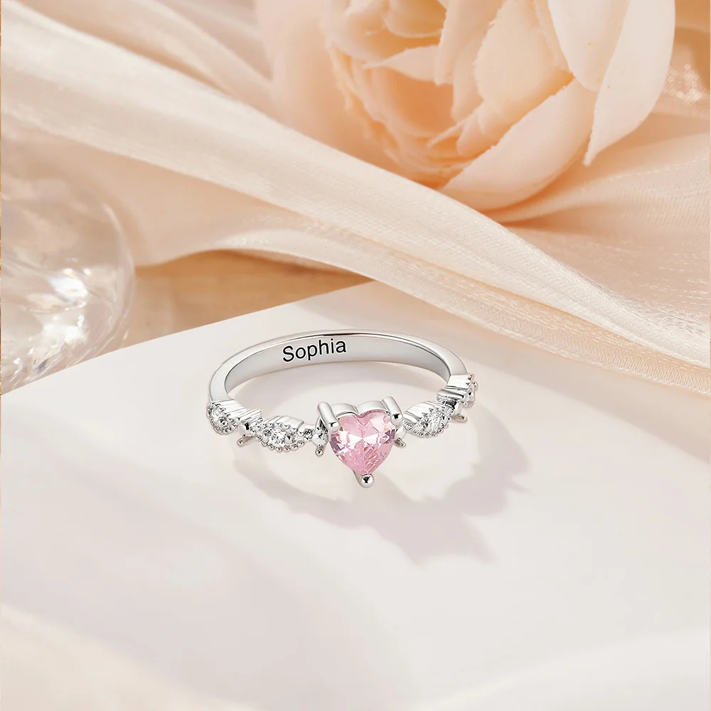 Personalisierte Ring mit Turmaline Geburtsstein