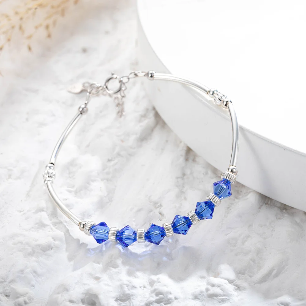 Personalisierte Saphir- Geburtsstein Armband