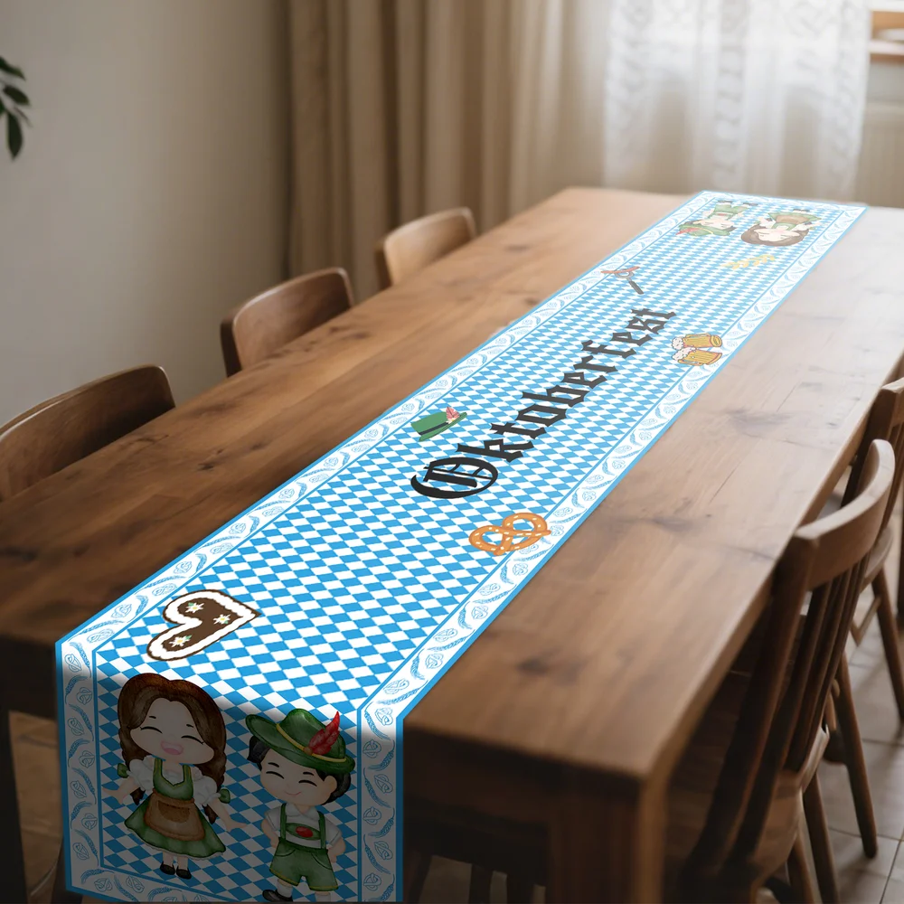 Personalisierter schmutzabweisender Oktoberfest-Tischläufer