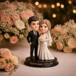 Personalisierte Cartoon Hochzeit Paar Foto 3D Figur Ornament mit Text