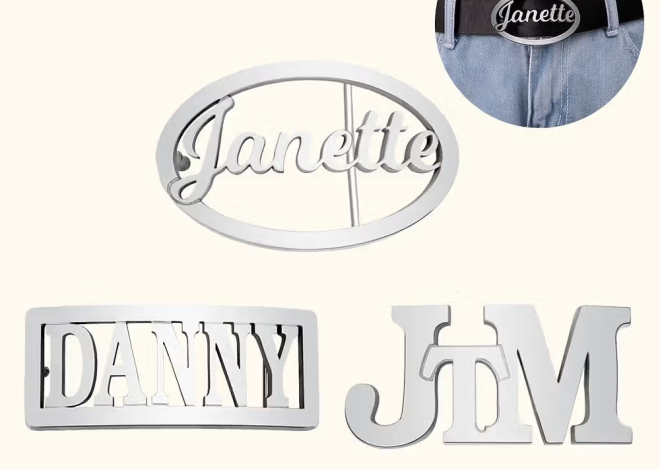 Personalisierte Herren Gürtelschnalle mit Namen: Massives Old-School-Messing-Buckle mit individuellem Buchstabenschnitt