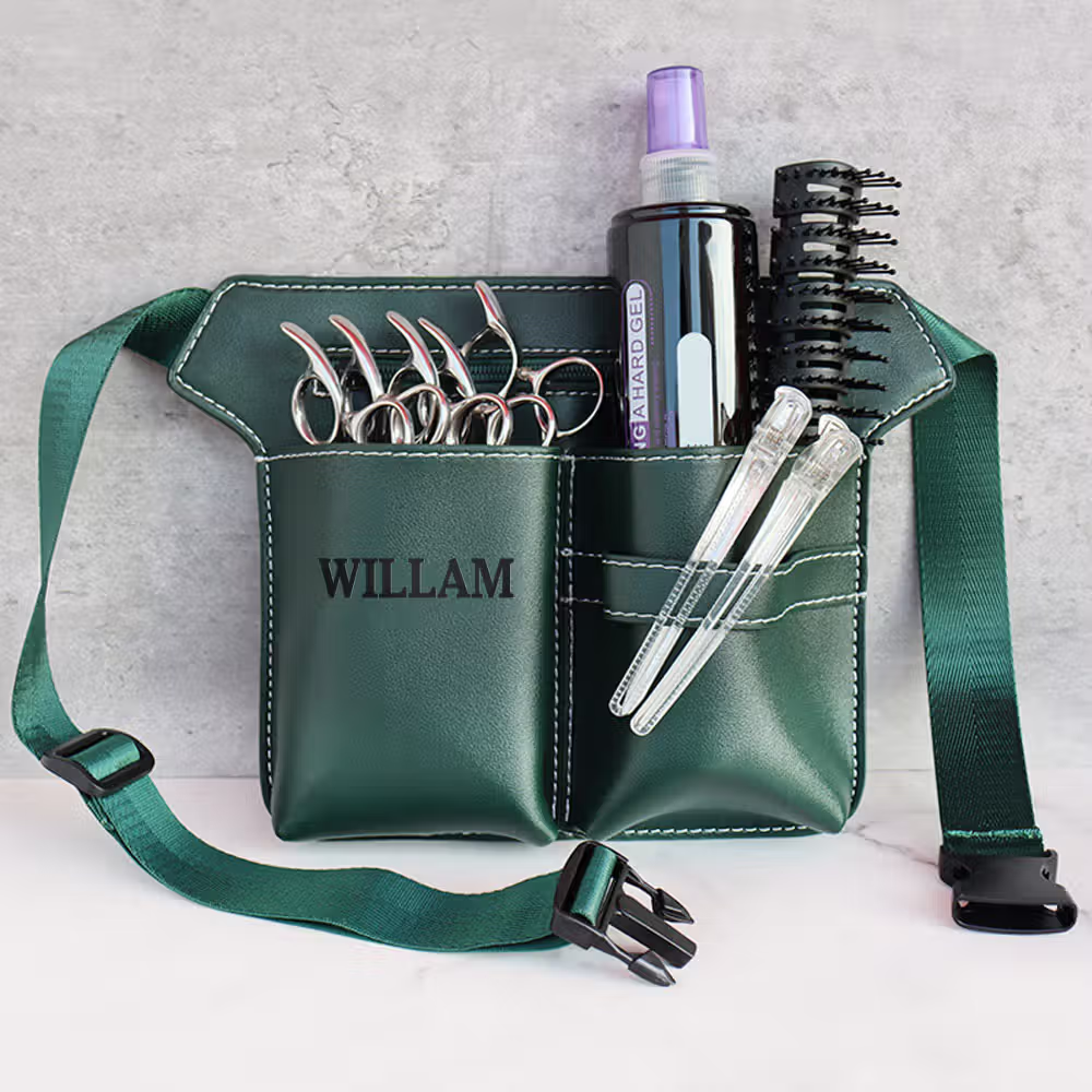 Personalisierte Friseur-Gürteltasche mit Namensdruck: Hochwertige Aufbewahrung für Scheren und Zubehör