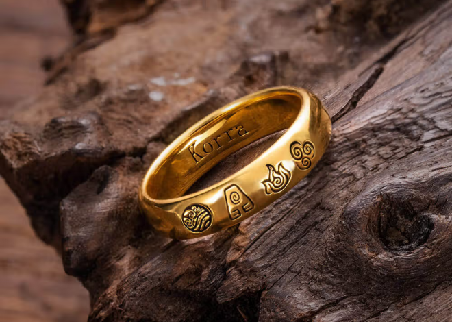 Personalisierter Avatar Ring 4 Elemente mit Innengravur: Wasser, Erde, Feuer und Luft als minimalistischer Bandring aus Edelstahl und Echtsilber