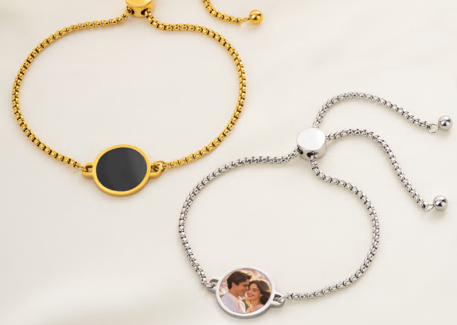 Wärmeaktiviertes Armband mit verstecktem Foto und Gravur: Personalisiertes Foto, das bei Wärme sichtbar wird