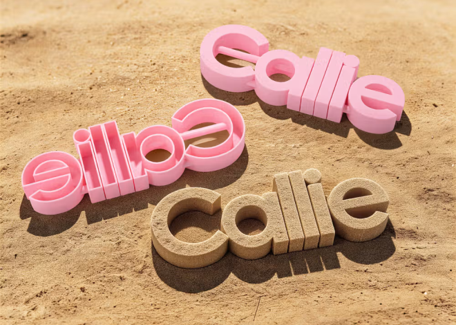 Personalisierte 3D-Druck-Sandform mit Namen: Individuelle Sandfiguren für Strand und Sandkasten
