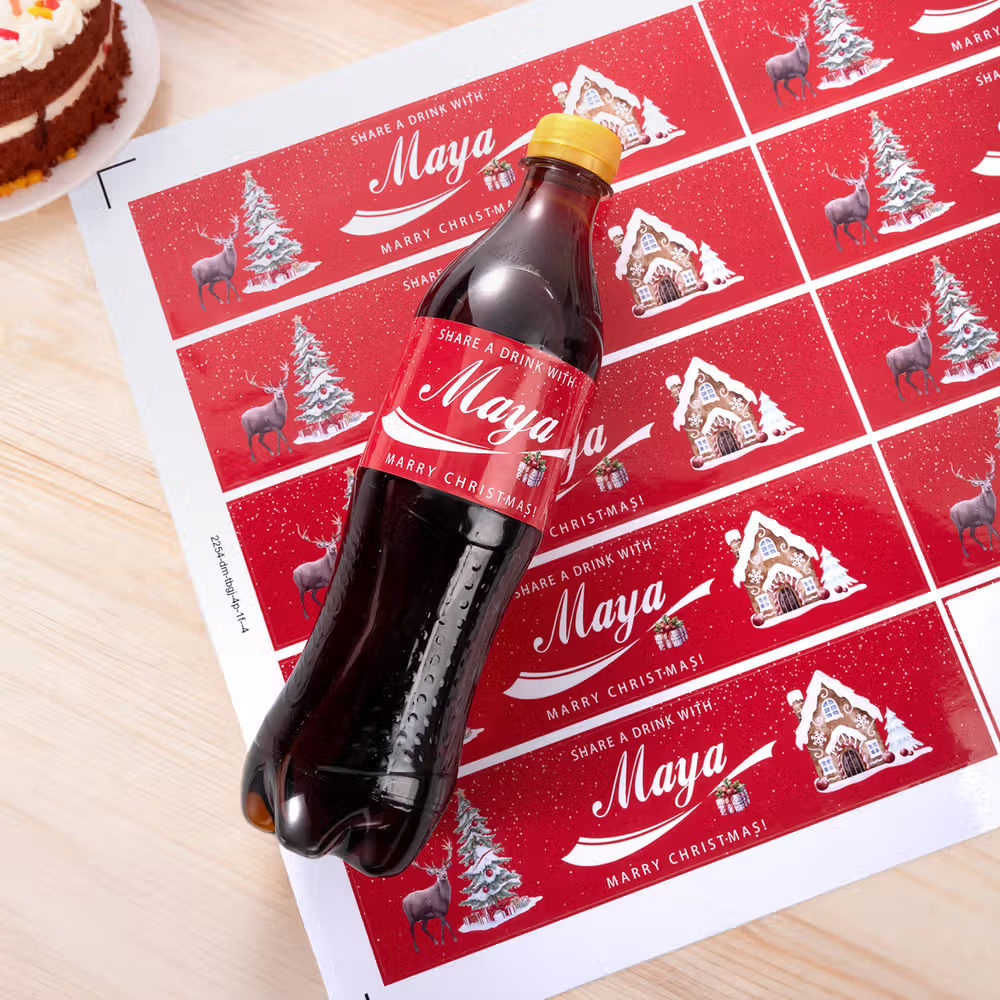 Personalisierte Cola-Flaschen-Etiketten mit Namen und Wunschtext: Individuelle Flaschendeko für besondere Anlässe
