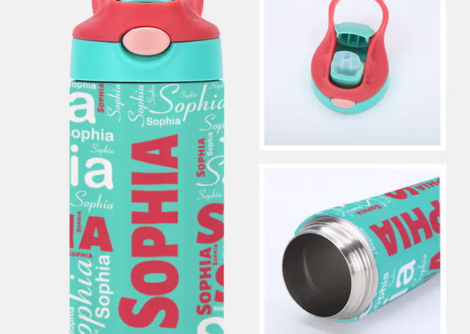 Trinkspaß für kleine Abenteurer: Personalisierte Edelstahl-Kinder-Trinkflasche mit Silikon-Trinkhalm und Namen