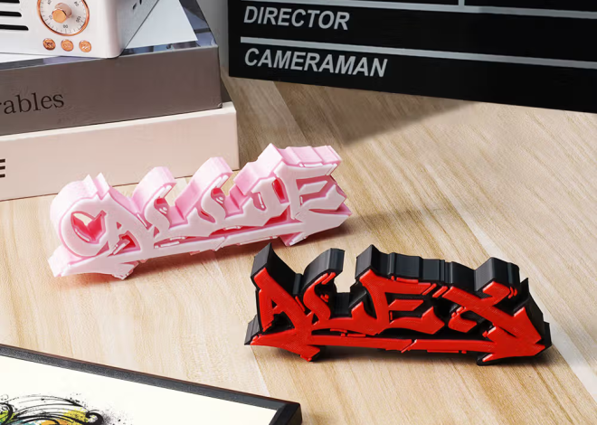 Personalisierte mehrfarbige 3D-Druck Graffiti-Namensplatte