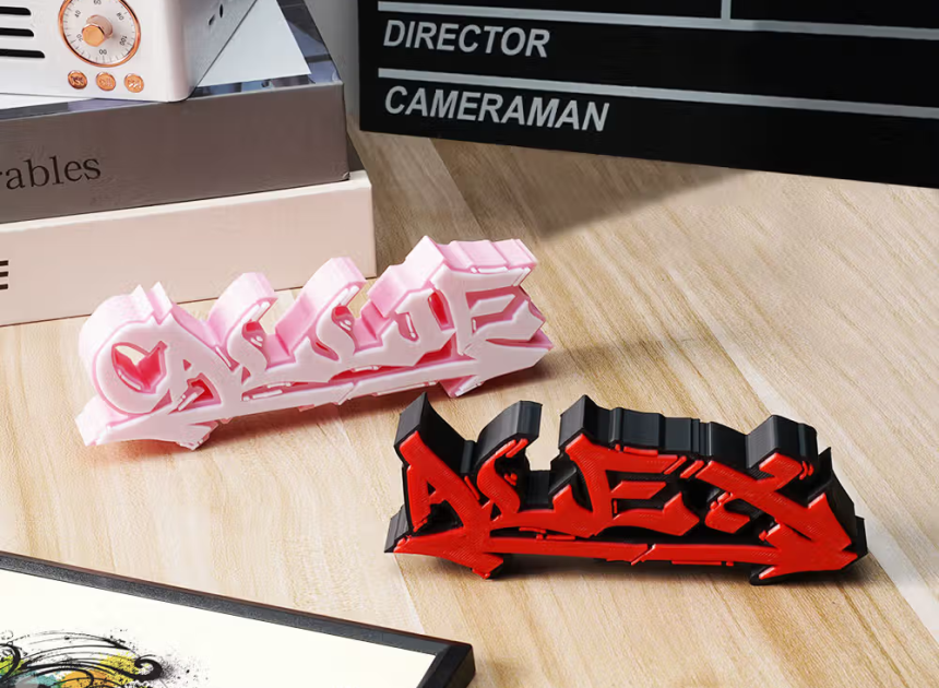 Personalisierte mehrfarbige 3D-Druck Graffiti-Namensplatte