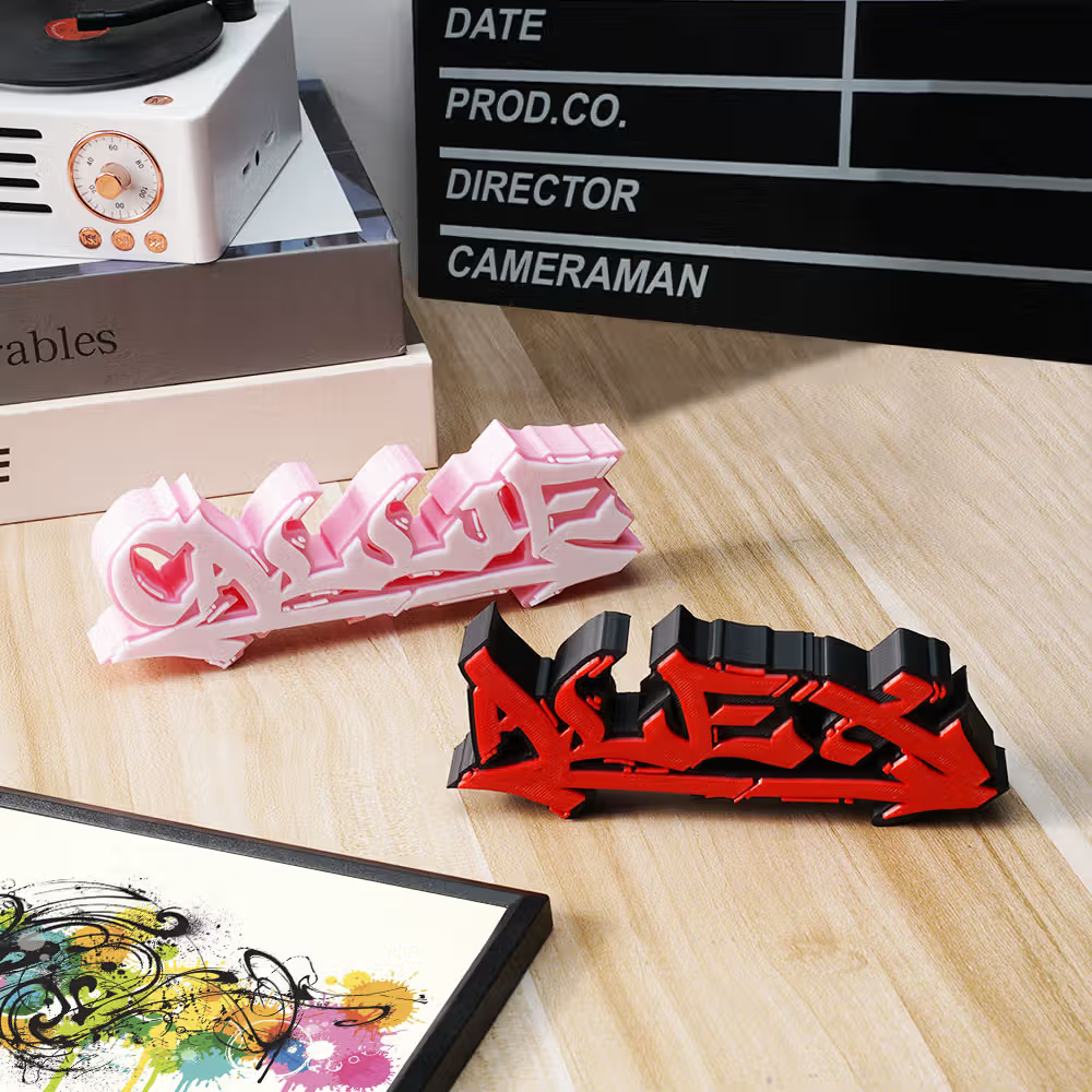 Personalisierte mehrfarbige 3D-Druck Graffiti-Namensplatte