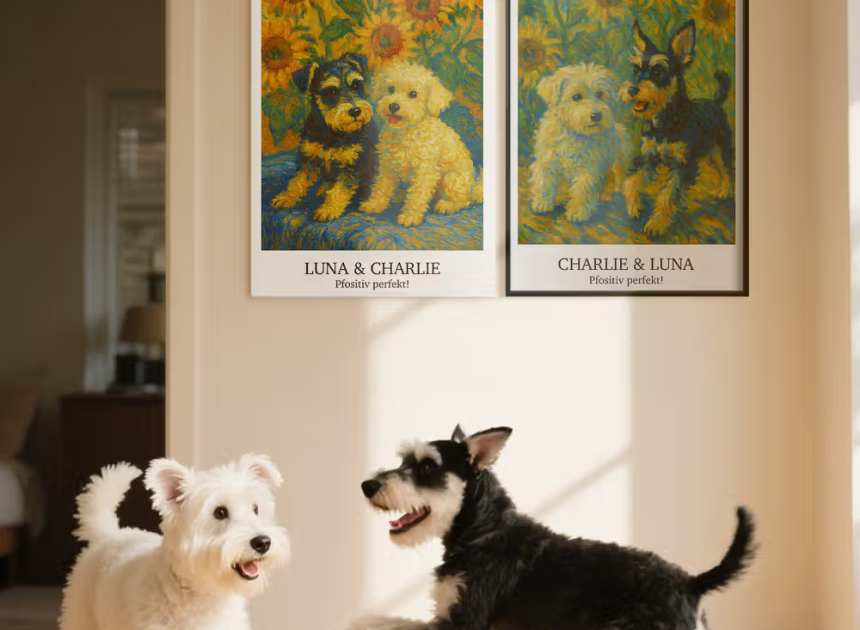 Personalisiertes Foto-Ölgemälde Poster auf Leinwand mit Aufschrift Spruche und Optionalem Rahmen