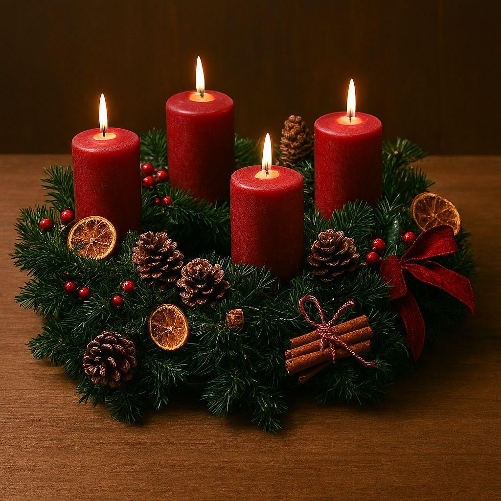 Adventskranz und vier Kerzen: Bedeutung, Ursprung und Tradition